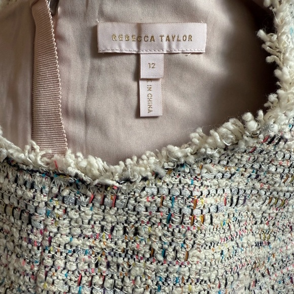 Rebecca Taylor Tweed Rainbow White Dress - Picture 3 of 6